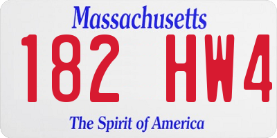 MA license plate 182HW4