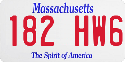 MA license plate 182HW6
