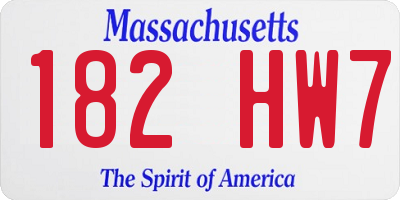 MA license plate 182HW7