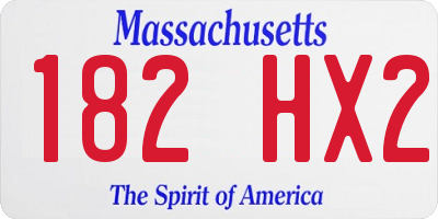 MA license plate 182HX2