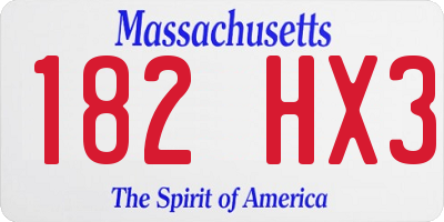 MA license plate 182HX3