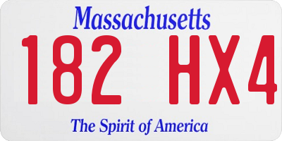MA license plate 182HX4