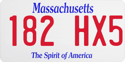 MA license plate 182HX5