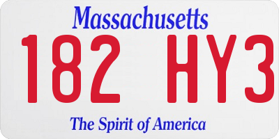 MA license plate 182HY3