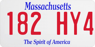MA license plate 182HY4