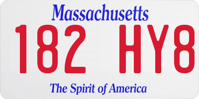 MA license plate 182HY8