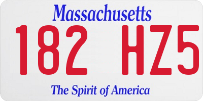 MA license plate 182HZ5