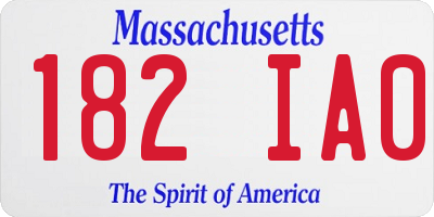 MA license plate 182IA0