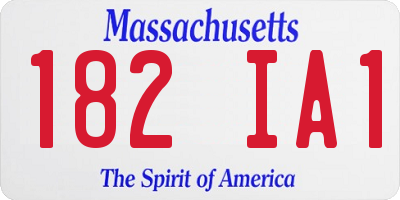 MA license plate 182IA1