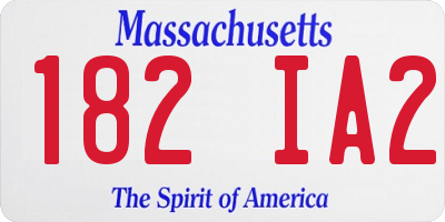 MA license plate 182IA2