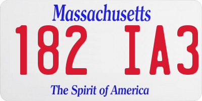 MA license plate 182IA3
