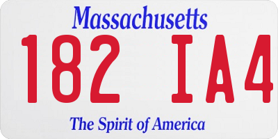 MA license plate 182IA4