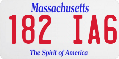 MA license plate 182IA6