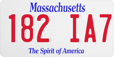 MA license plate 182IA7