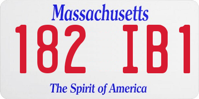 MA license plate 182IB1