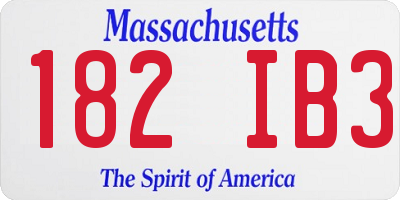 MA license plate 182IB3