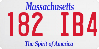 MA license plate 182IB4