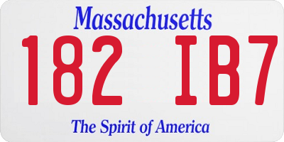 MA license plate 182IB7