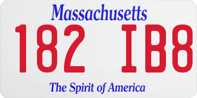MA license plate 182IB8
