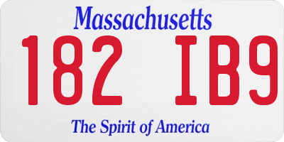 MA license plate 182IB9