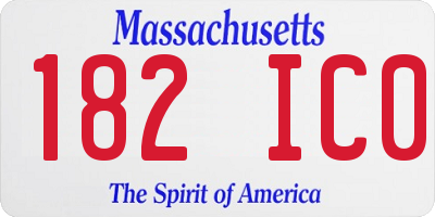 MA license plate 182IC0