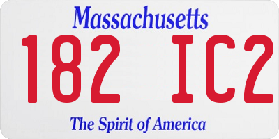 MA license plate 182IC2