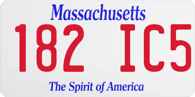 MA license plate 182IC5