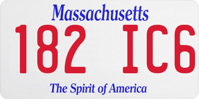 MA license plate 182IC6