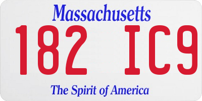 MA license plate 182IC9