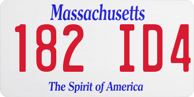 MA license plate 182ID4