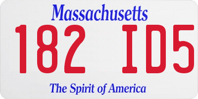 MA license plate 182ID5