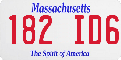MA license plate 182ID6