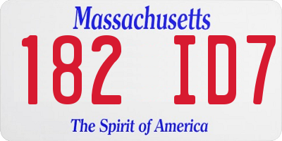 MA license plate 182ID7