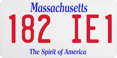 MA license plate 182IE1