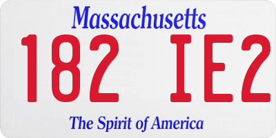MA license plate 182IE2