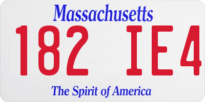 MA license plate 182IE4