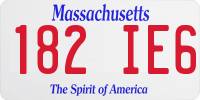 MA license plate 182IE6
