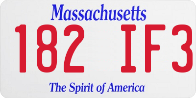 MA license plate 182IF3