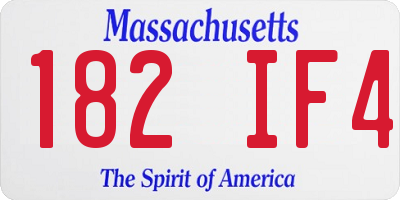 MA license plate 182IF4