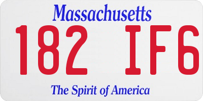 MA license plate 182IF6