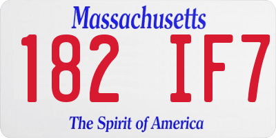 MA license plate 182IF7