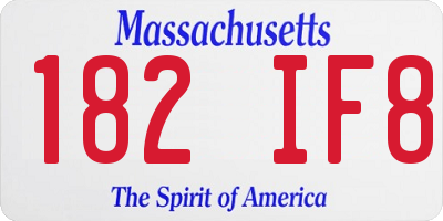 MA license plate 182IF8