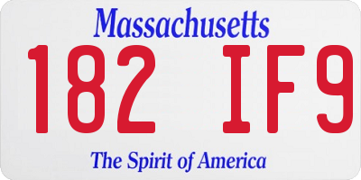 MA license plate 182IF9