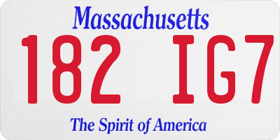 MA license plate 182IG7