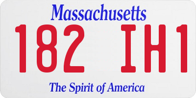 MA license plate 182IH1