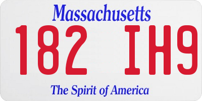 MA license plate 182IH9