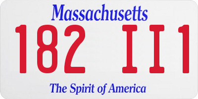 MA license plate 182II1