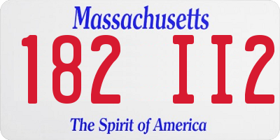 MA license plate 182II2