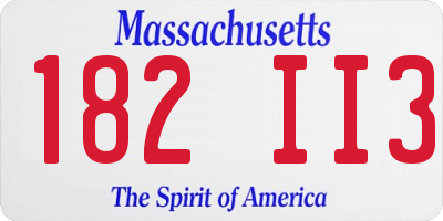 MA license plate 182II3