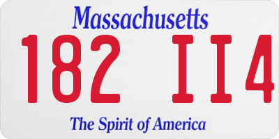MA license plate 182II4